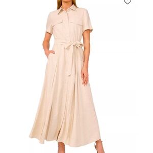 Ted Baker Short Sleeve Shirt Dress with Self Belt Size Medium